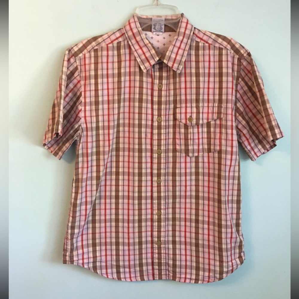 Old Navy Boys Plaid Button Down Shirt Sz Large